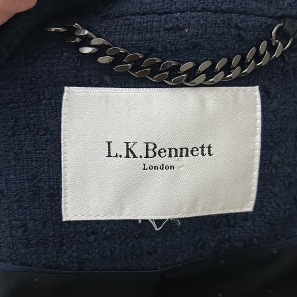 LK Bennett Halyna Navy Tweed Blazer Size 12 - Picture 4 of 14